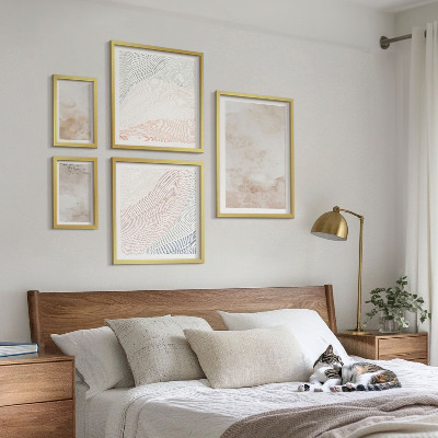 Decorațiune de perete set tablouri Frunze și pete în acuarelă