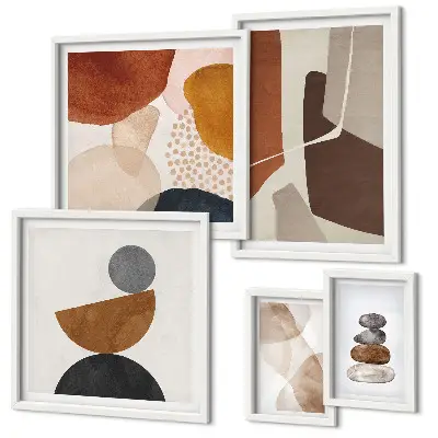 Tablou abstract set poliptic înrămat