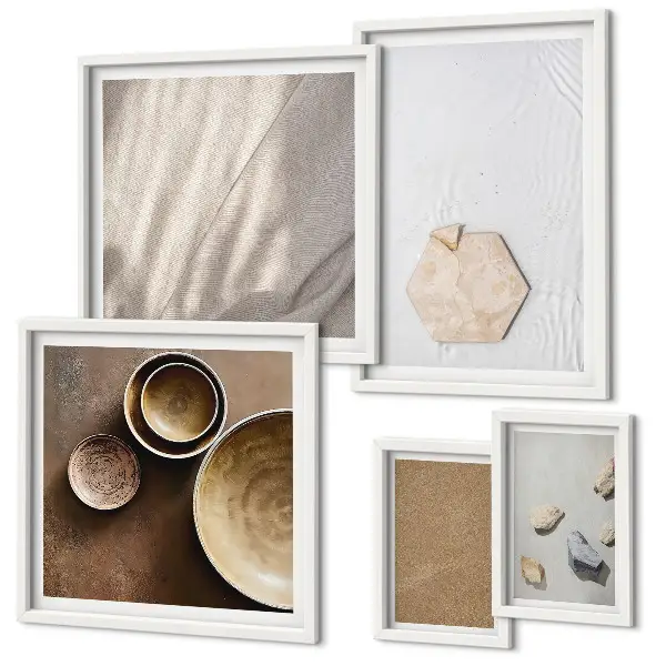 Set de tablouri decorative pentru perete texturi minimaliste în nuanțe calde