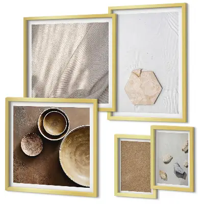 Set de tablouri decorative pentru perete texturi minimaliste în nuanțe calde