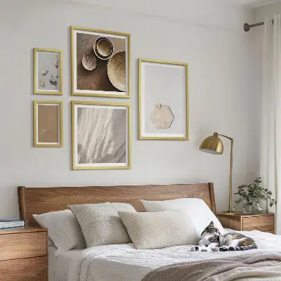 Set de tablouri decorative pentru perete texturi minimaliste în nuanțe calde