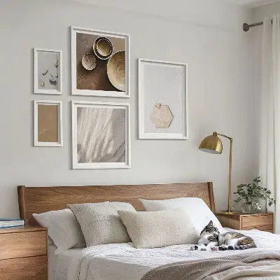 Set de tablouri decorative pentru perete texturi minimaliste în nuanțe calde