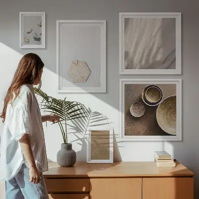 Set de tablouri decorative pentru perete texturi minimaliste în nuanțe calde