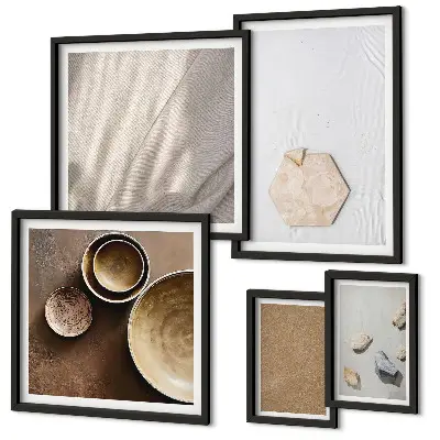 Set de tablouri decorative pentru perete texturi minimaliste în nuanțe calde