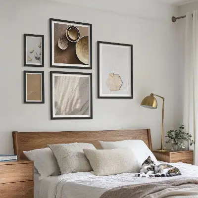 Set de tablouri decorative pentru perete texturi minimaliste în nuanțe calde