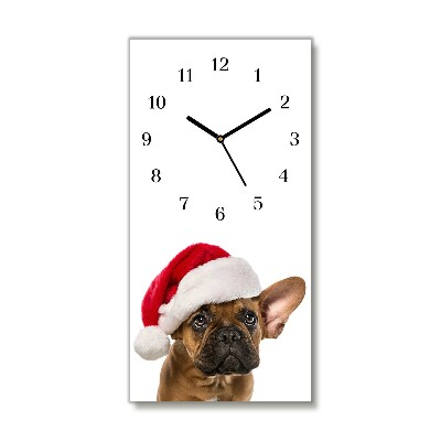 Ceas de sticlă Verticală Bulldog Christmas Dog