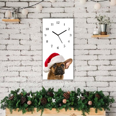 Ceas de sticlă Verticală Bulldog Christmas Dog