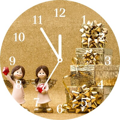 Ceas de sticlă Rundă Cadouri de Crăciun, îngeri, ornamente