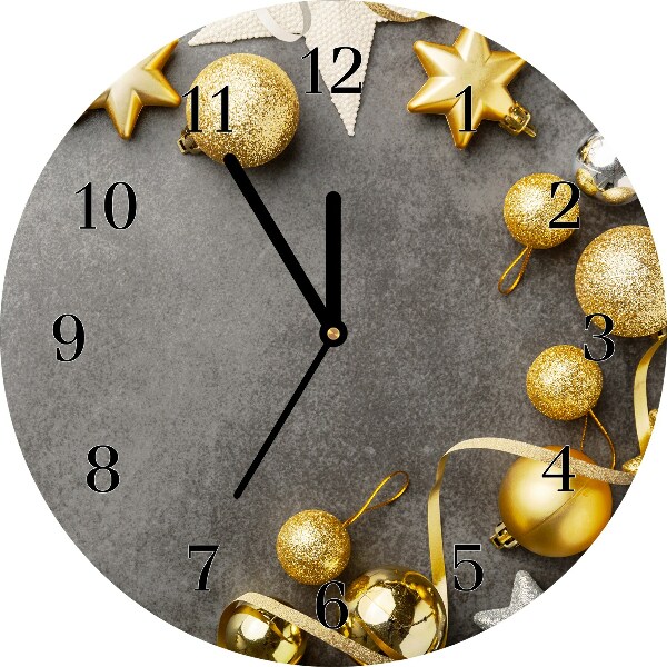 Ceas de sticlă Rundă Bujoruri de Crăciun Golden Stars