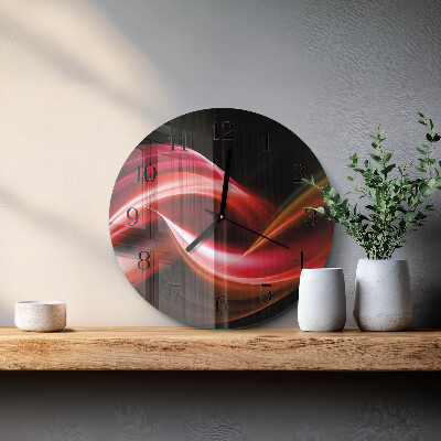 Ceas perete din sticlă rotund Linii abstracte