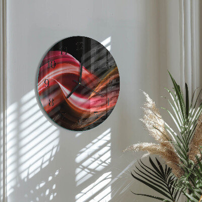Ceas perete din sticlă rotund Linii abstracte