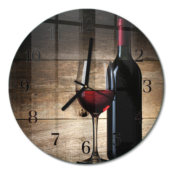 Ceas perete din sticlă rotund Vin