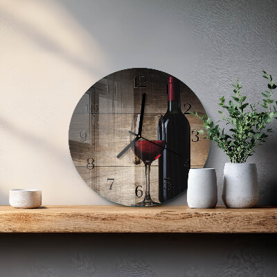 Ceas perete din sticlă rotund Vin