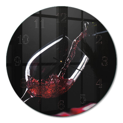 Ceas perete din sticlă rotund Vin