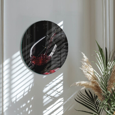 Ceas perete din sticlă rotund Vin