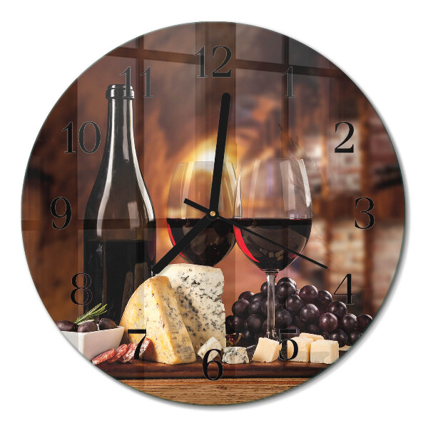 Ceas perete din sticlă rotund Vin
