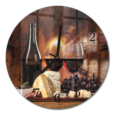 Ceas perete din sticlă rotund Vin