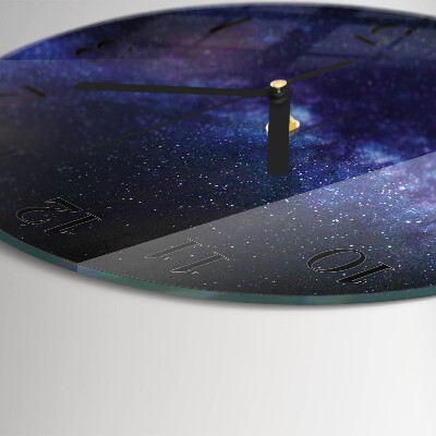 Ceas perete din sticlă rotund Galaxie