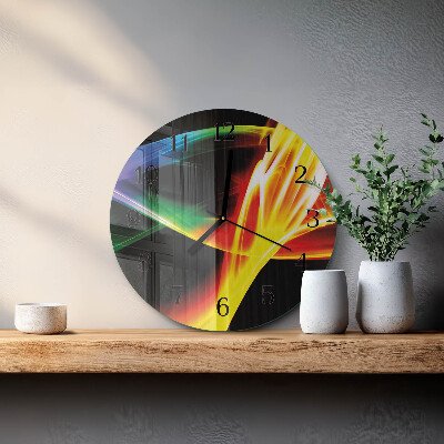 Ceas perete din sticlă rotund Abstracție