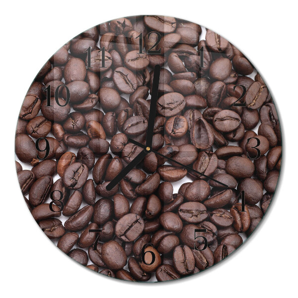 Ceas perete din sticlă rotund boabe de cafea