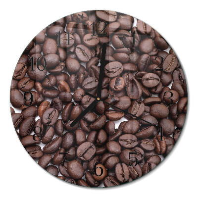 Ceas perete din sticlă rotund boabe de cafea