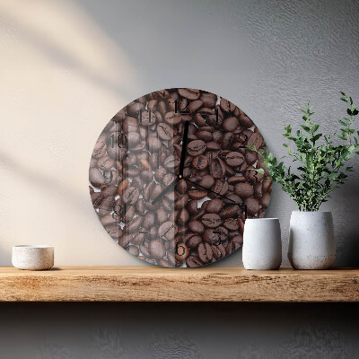 Ceas perete din sticlă rotund boabe de cafea