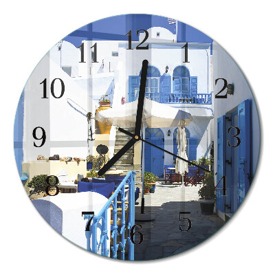 Ceas perete din sticlă rotund Grecia
