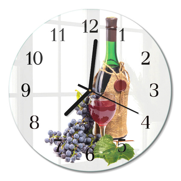 Ceas perete din sticlă rotund Struguri pentru vin