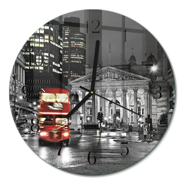 Ceas perete din sticlă rotund Autobuzul din Londra