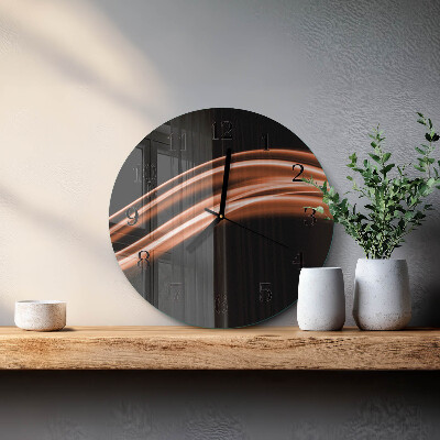 Ceas perete din sticlă rotund Linii abstracte