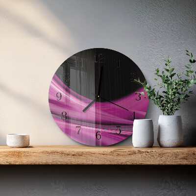 Ceas perete din sticlă rotund Linii abstracte