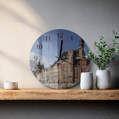 Ceas perete din sticlă rotund Gdansk