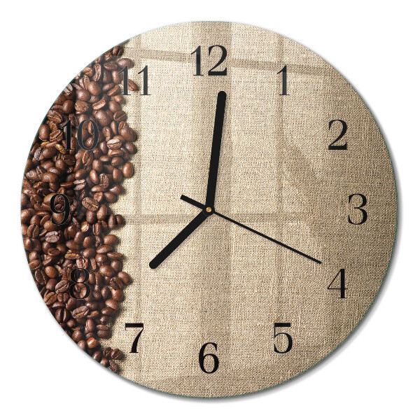 Ceas perete din sticlă rotund boabe de cafea