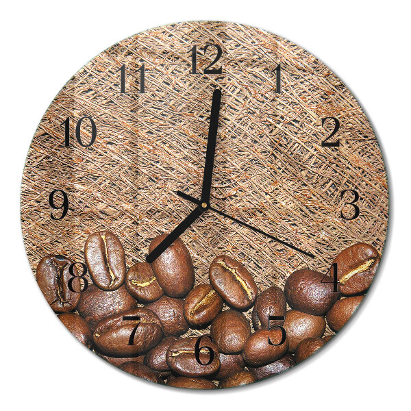 Ceas perete din sticlă rotund boabe de cafea