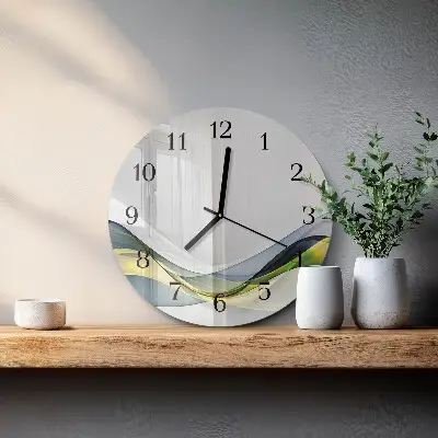 Ceas perete din sticlă rotund Abstracție