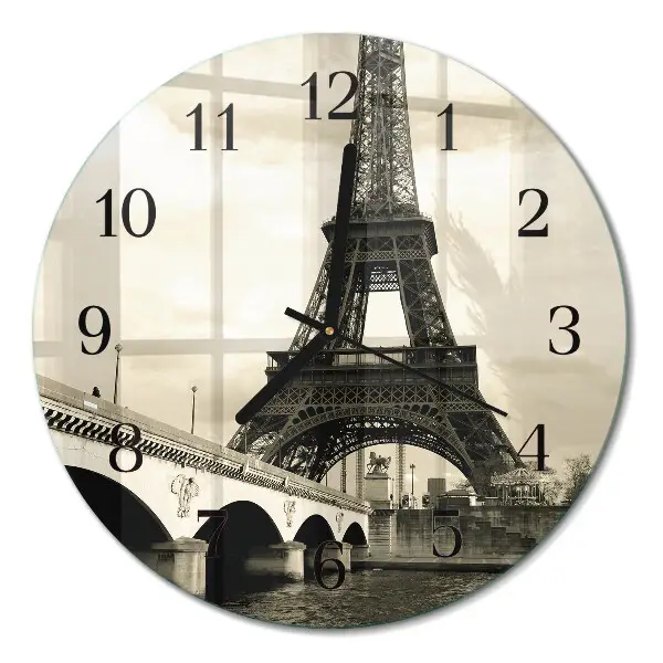 Ceas perete din sticlă rotund Paris