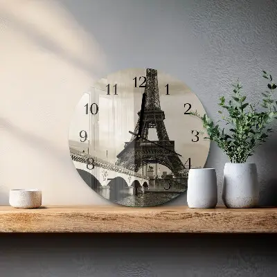 Ceas perete din sticlă rotund Paris