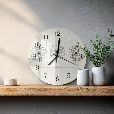 Ceas perete din sticlă rotund Abstracție