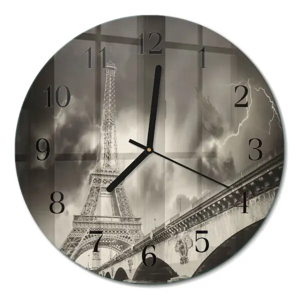 Ceas perete din sticlă rotund Paris
