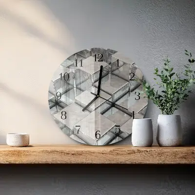Ceas perete din sticlă rotund Zaruri