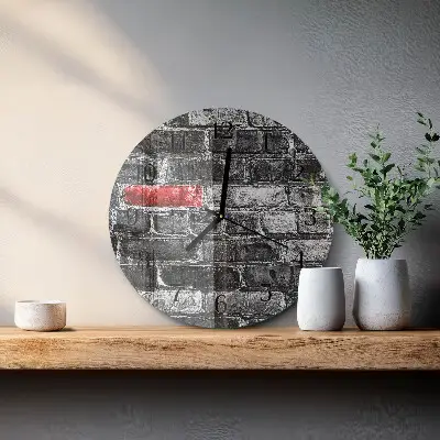 Ceas perete din sticlă rotund Cărămidă