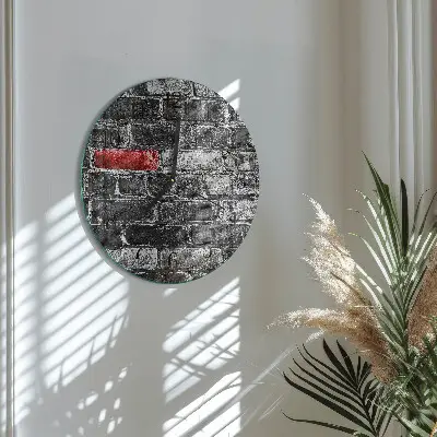 Ceas perete din sticlă rotund Cărămidă