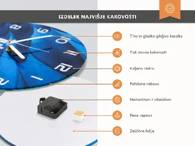 Ceas perete din sticlă rotund Pietre în apă