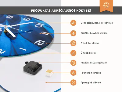 Ceas perete din sticlă rotund Orhidee