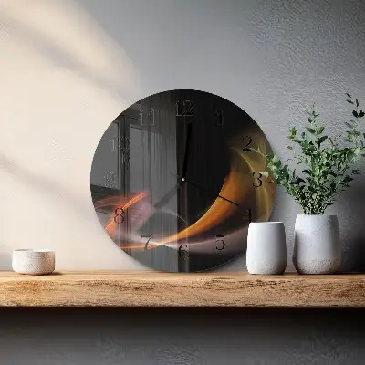 Ceas perete din sticlă rotund Abstracție