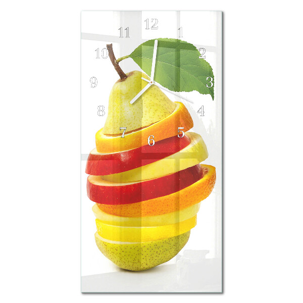 Ceas de sticlă pe perete vertical Fructe