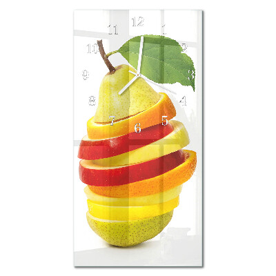Ceas de sticlă pe perete vertical Fructe