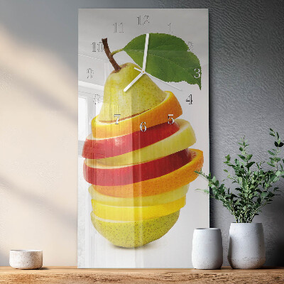 Ceas de sticlă pe perete vertical Fructe