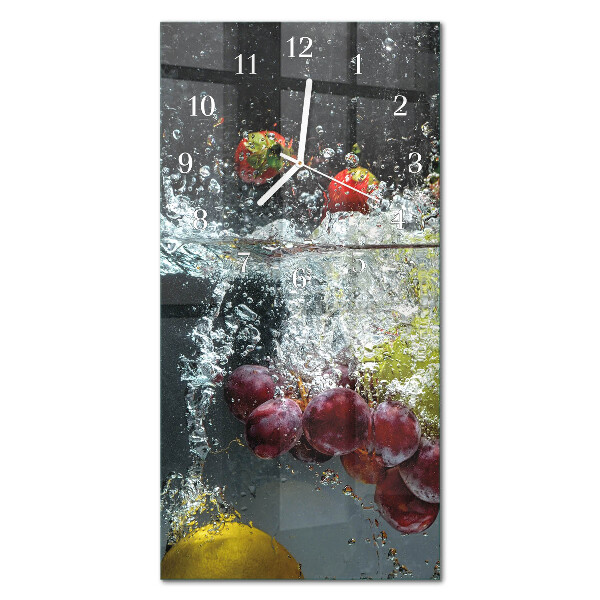 Ceas de sticlă pe perete vertical Fructe