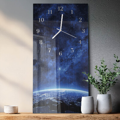 Ceas de sticlă pe perete vertical Cosmos